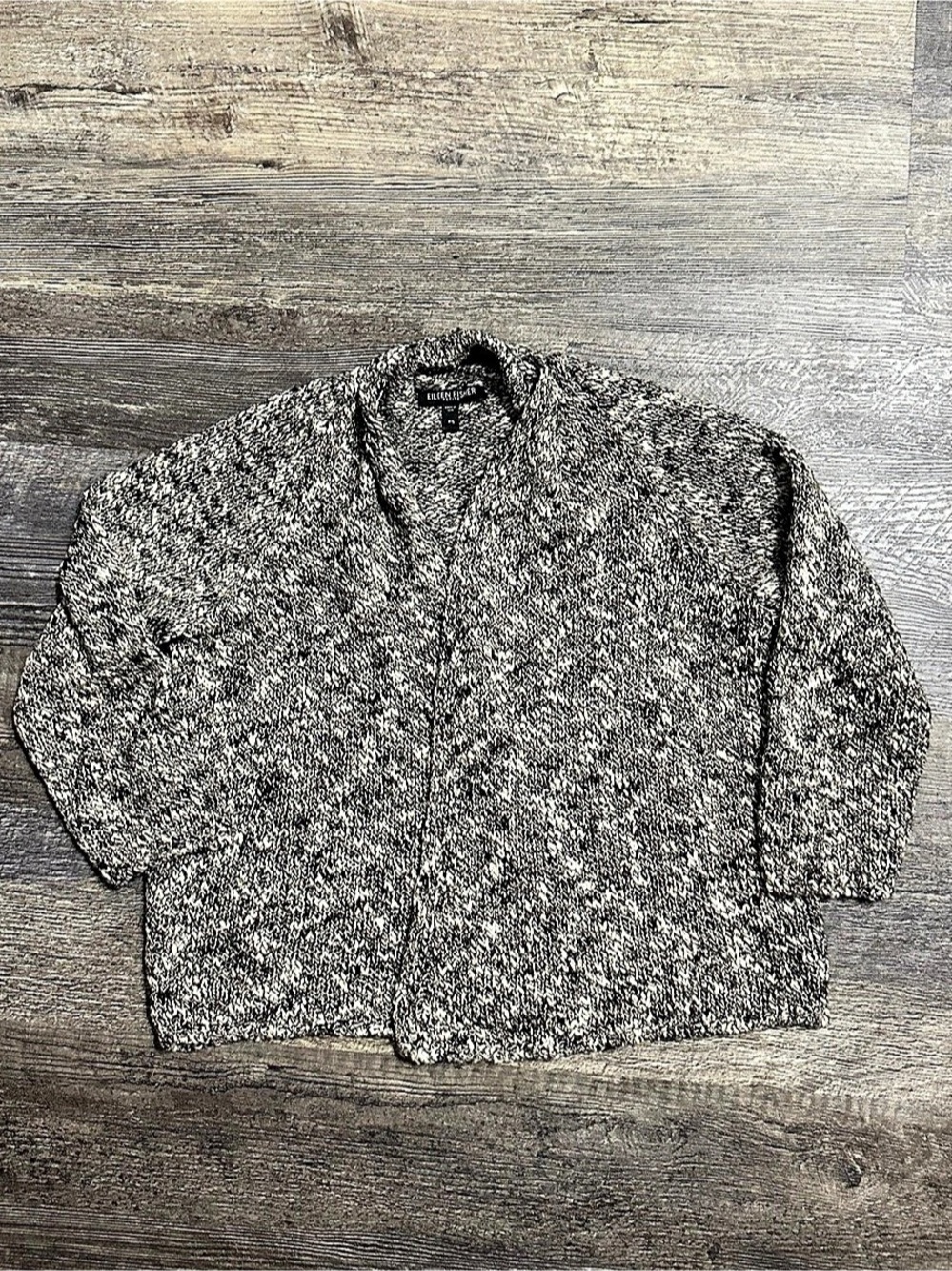 Eileen Fisher Linen Cotton Linen Slub Speckle Crop Cardigan Size PS